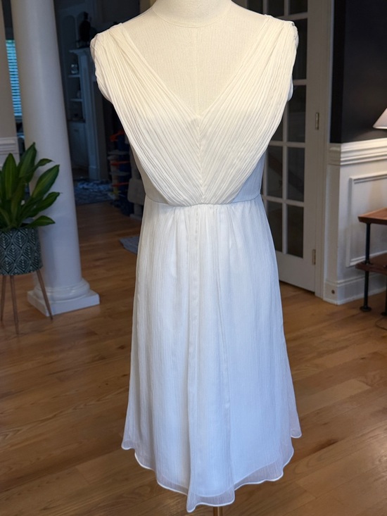 Dresses & Skirts - J.Crew Minimalist 2010s White‎ Chiffon V-Neck Dress (VGUC)